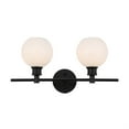 thumbnail image 1 of Collier 2 light Black and Frosted white glass Wall sconce, 1 of 5