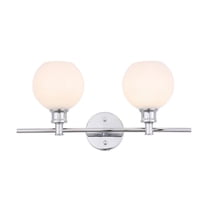 Collier 2 light Chrome and Frosted white glass Wall sconce