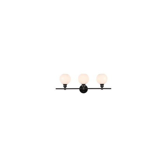 Collier 3 light Black and Frosted white glass Wall sconce
