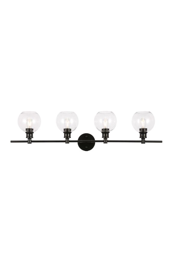 Collier 4 light Black and Clear glass Wall sconce