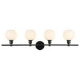 thumbnail image 1 of Collier 4 light Black and Frosted white glass Wall sconce, 1 of 4
