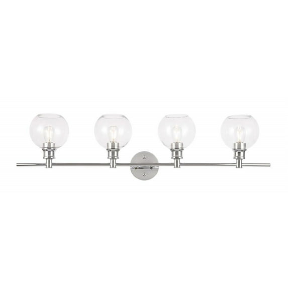 Collier 4 light Chrome and Clear glass Wall sconce