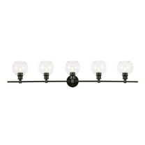 Collier 5 light Black and Clear glass Wall sconce