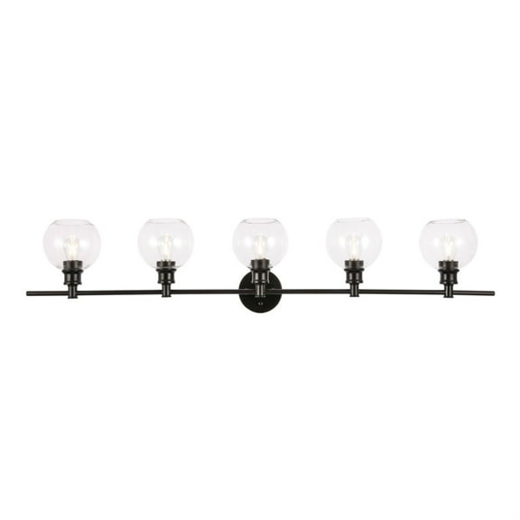 Collier 5 light Black and Clear glass Wall sconce