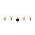 thumbnail image 1 of Collier 5 light Black and Frosted white glass Wall sconce, 1 of 5