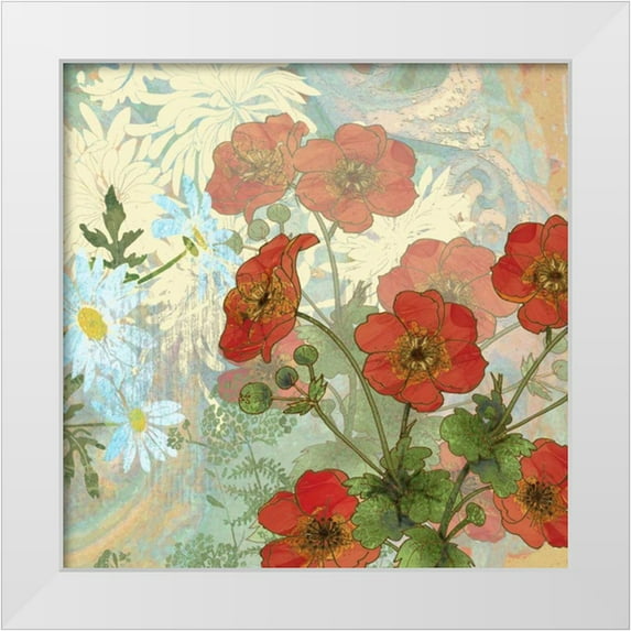 Collier-Morales, R. 15x15 White Modern Wood Framed Museum Art Print Titled - Summer Poppies II