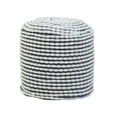 thumbnail image 1 of Collier Outdoor Handcrafted Modern Fabric Cylinder Pouf Ottoman, White, 1 of 5