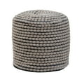 thumbnail image 1 of Collier Outdoor Handcrafted Modern Water-Resistant Fabric Cylinder Pouf Ottoman, Gray, 1 of 5