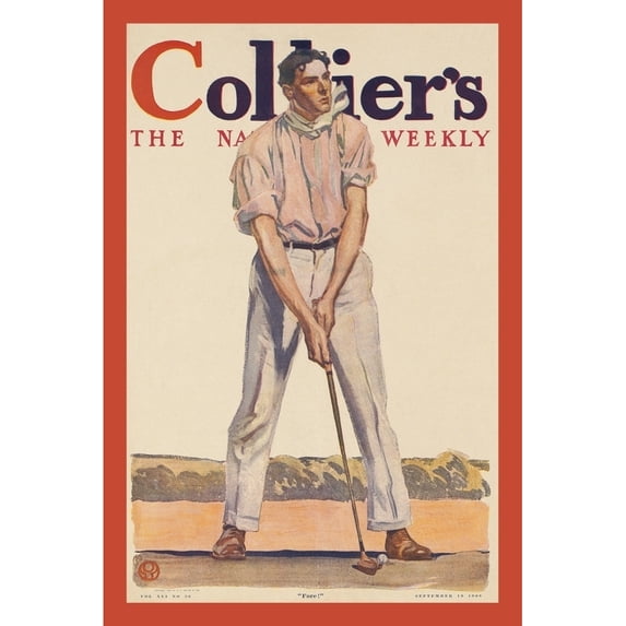 Collier's. "Fore!" Poster Print by Edward Penfield