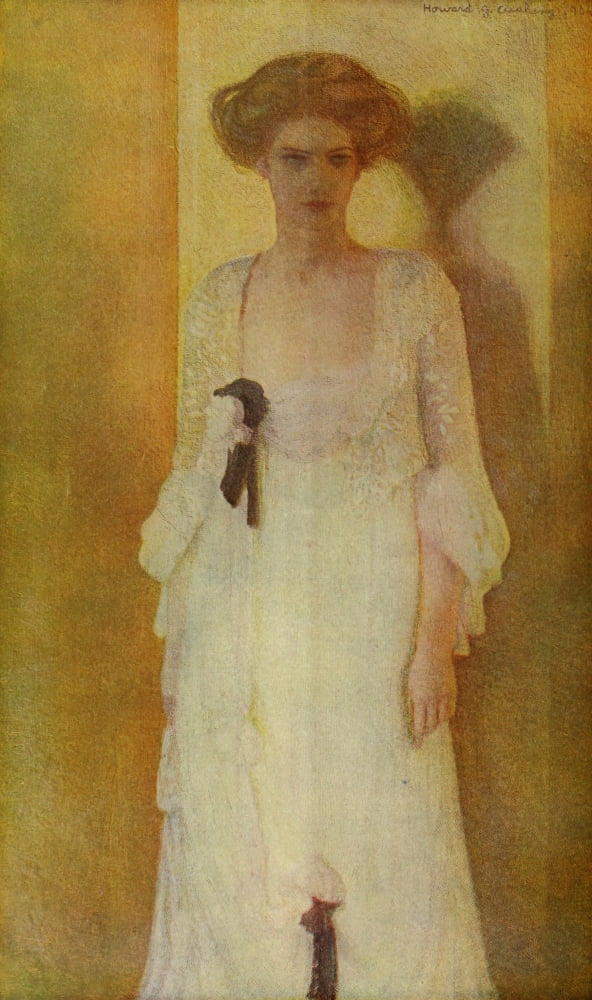 Colliers 1908 White & Gold Canvas Art - Howard Cushing (24 x 36)