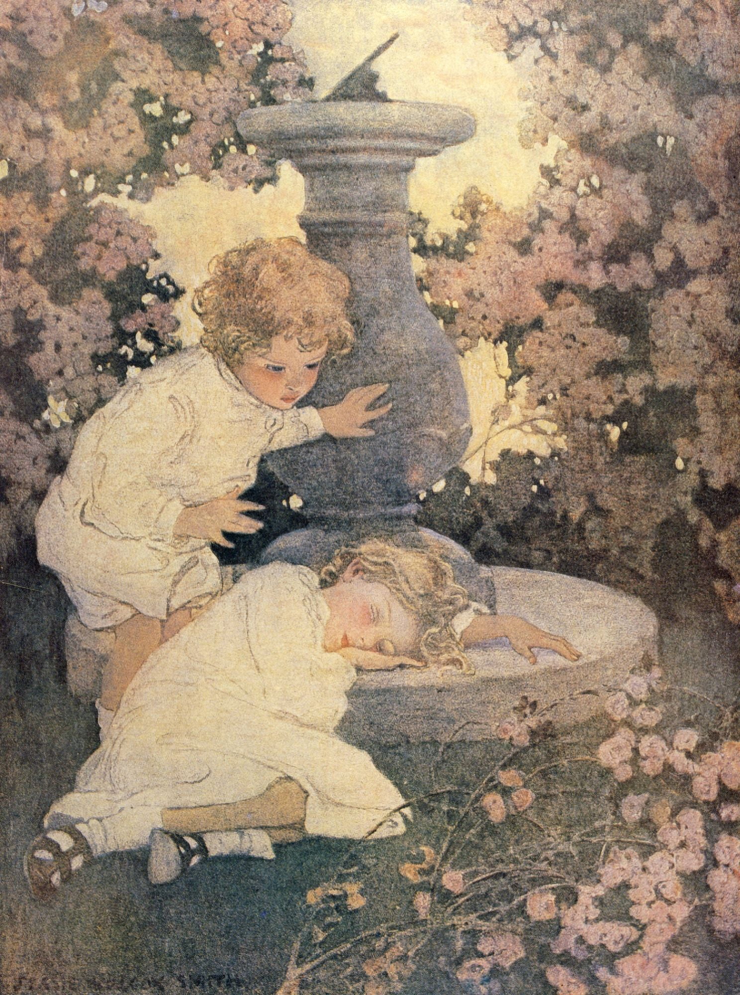 Colliers Magazine 1910 The Sleeping Beauty Canvas Art - Jessie Willcox Smith (18 x 24)