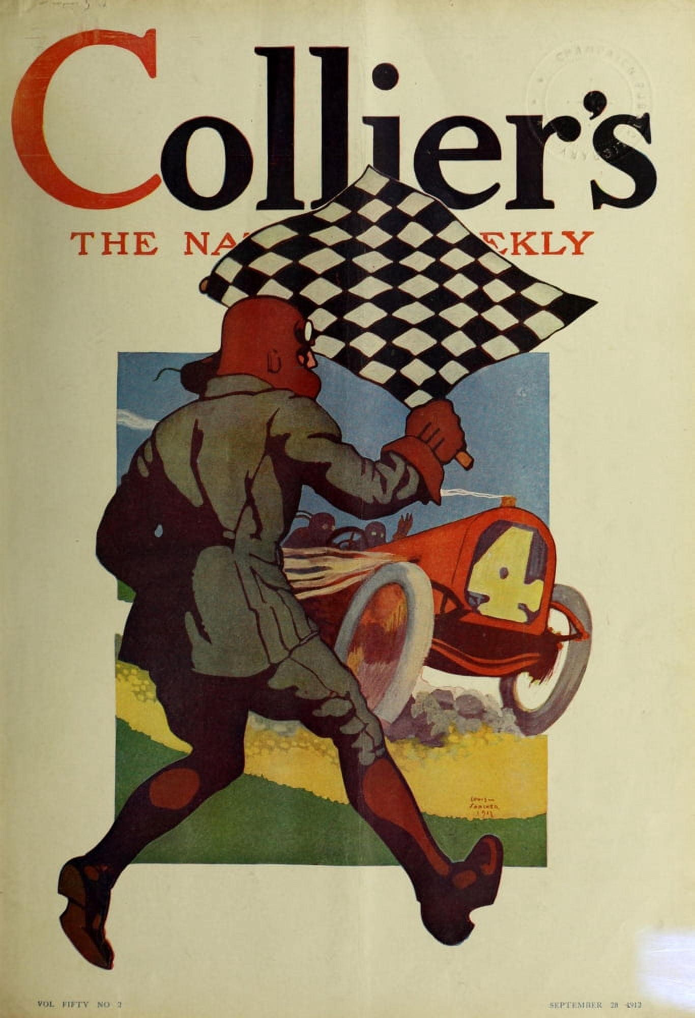 Colliers Weekly 1912 Automobile number Canvas Art - Unknown (18 x 24)