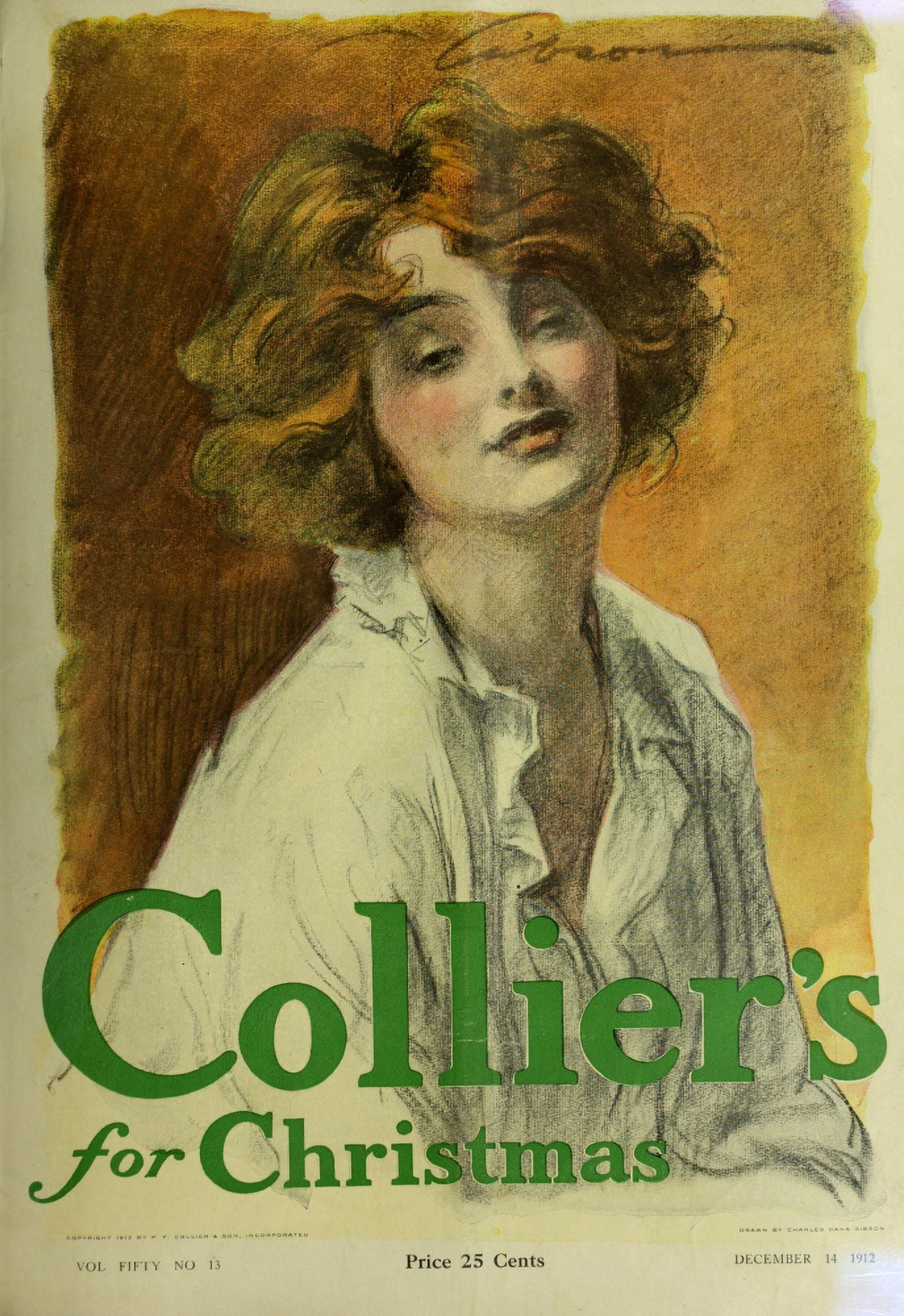 Colliers Weekly 1912 Christmas number Canvas Art - Charles Dana Gibson (18 x 24)
