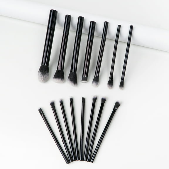 Colliford Makeup Brush Set,15 Pcs Makeup Brushes Kit with Soft Bristle, Travel Makeup Brush Set for Foundation, Concealer, Blush, Nose Contour, Contouring and Eyeshadow(Black)