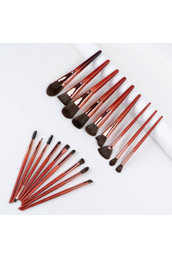 Makeup Brush Set,18 Pcs Makeup Brushes Kit with Soft Bristle, Travel Makeup Brush Set for Foundation, Concealer, Blush, Nose Contour, Contouring, Eyeshadow and Eyelash (Red)