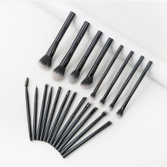 Colliford Makeup Brush Set,20 Pcs Makeup Brushes Kit with Soft Bristle, Travel Makeup Brush Set for Foundation, Concealer, Blush, Nose Contour, Contouring and Eyeshadow(Black)