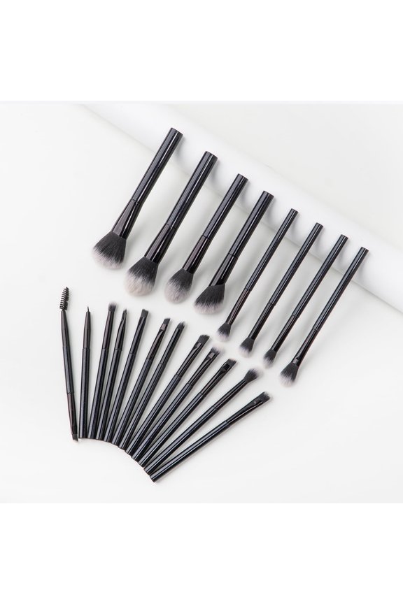 Makeup Brush Set,20 Pcs Makeup Brushes Kit with Soft Bristle, Travel Makeup Brush Set for Foundation, Concealer, Blush, Nose Contour, Contouring and Eyeshadow(Black)