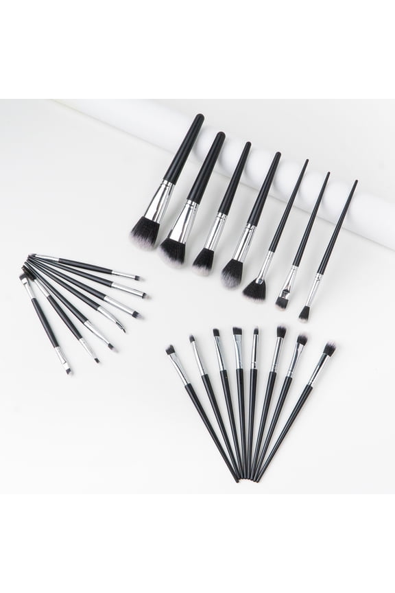 Makeup Brush Set,22 Pcs Makeup Brushes Kit with Soft Bristle, Travel Makeup Brush Set for Foundation, Concealer, Blush, Nose Contour, Contouring and Eyeshadow(Black&Sliver)