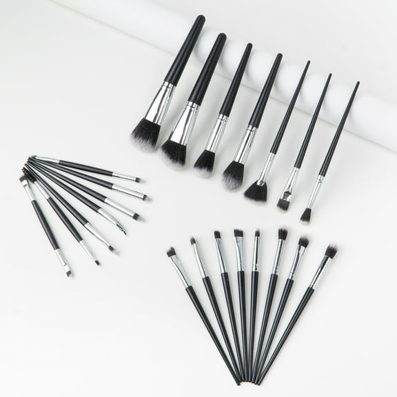 Colliford Makeup Brush Set,22 Pcs Makeup Brushes Kit with Soft Bristle, Travel Makeup Brush Set for Foundation, Concealer, Blush, Nose Contour, Contouring and Eyeshadow(Black&Sliver)