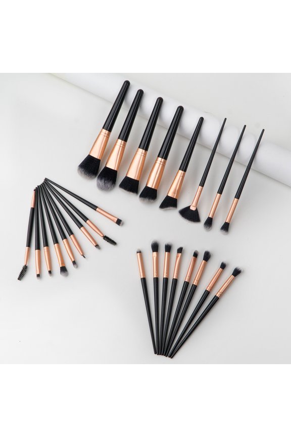 Makeup Brush Set, 25 Pcs Makeup Brushes Kit with Soft Bristle, Travel Makeup Brush Set for Foundation, Concealer, Blush, Nose Contour, Contouring and Eyeshadow (Black&Gold)
