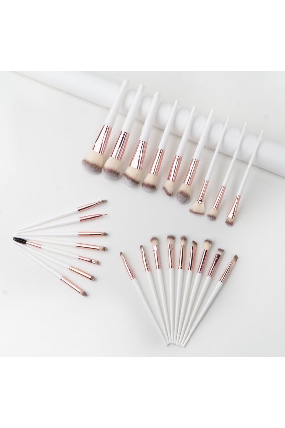 Makeup Brush Set,25 Pcs Makeup Brushes Kit with Soft Bristle, Travel Makeup Brush Set for Foundation, Concealer, Blush, Nose Contour, Contouring, Eyeshadow and Eyelash (White)