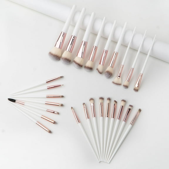 Colliford Makeup Brush Set,25 Pcs Makeup Brushes Kit with Soft Bristle, Travel Makeup Brush Set for Foundation, Concealer, Blush, Nose Contour, Contouring, Eyeshadow and Eyelash (White)