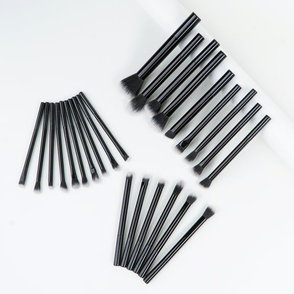 Colliford Makeup Brush Set,25 Pcs Makeup Brushes Kit with Soft Bristle, Travel Makeup Brush Set for Foundation, Concealer, Blush, Nose Contour, Contouring and Eyeshadow(Black)