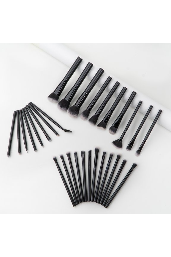 Makeup Brush Set,30 Pcs Makeup Brushes Kit with Soft Bristle, Travel Makeup Brush Set for Foundation, Concealer, Blush, Nose Contour, Contouring and Eyeshadow(Black)