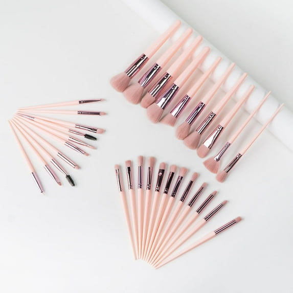 Colliford Makeup Brush Set,32 Pcs Makeup Brushes Kit with Soft Bristle, Travel Makeup Brush Set for Foundation, Concealer, Blush, Nose Contour, Contouring, Eyeshadow and Eyelash (Light pink)