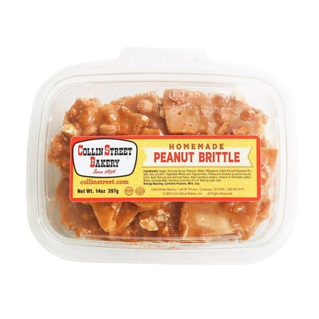 Collin Street Bakery Homestyle Texas DeLuxe Peanut Brittle Candy Handcrafted with World-Class Ingredients & Made Fresh in Corsicana, Texas (14oz) - 721