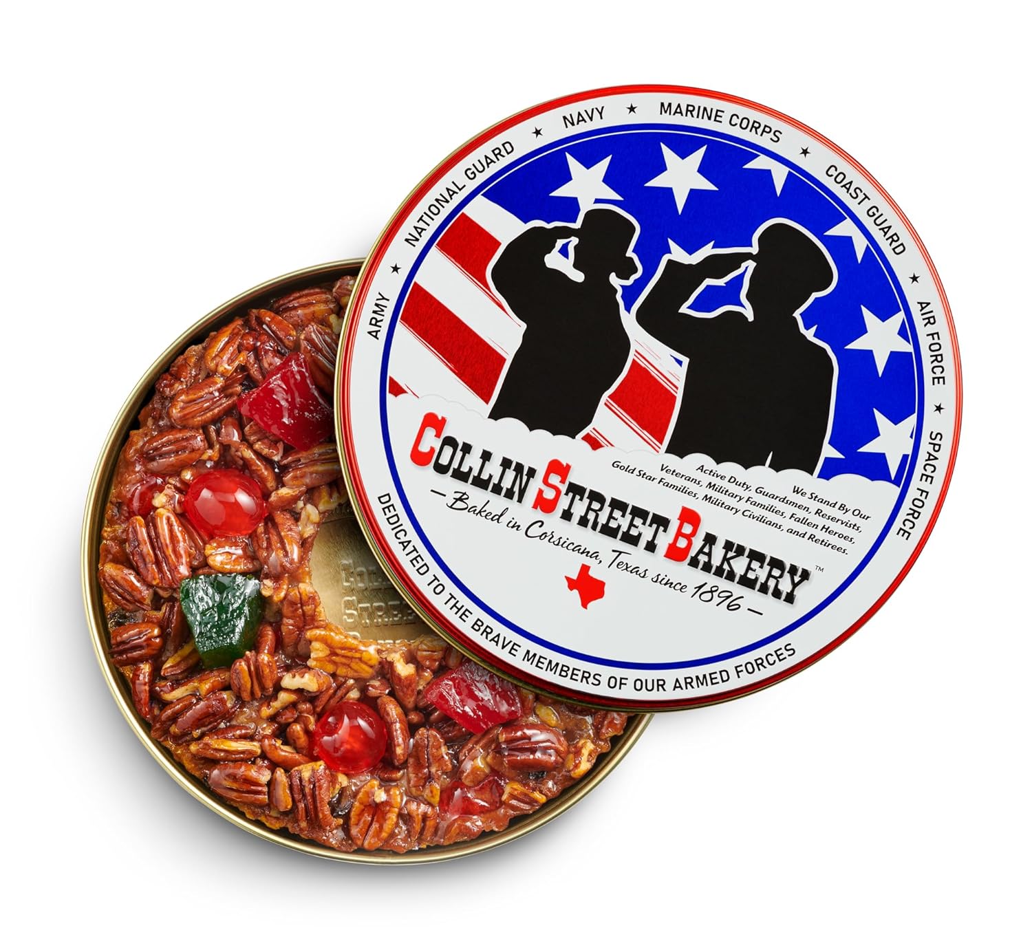 Collin Street Bakery Military Fruitcake in Collectible Gift Tin 2021G