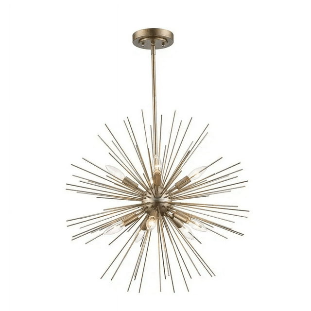 Collina 9-Light Antique Silver Leaf Sputnik Hanging Kitchen Pendant Light