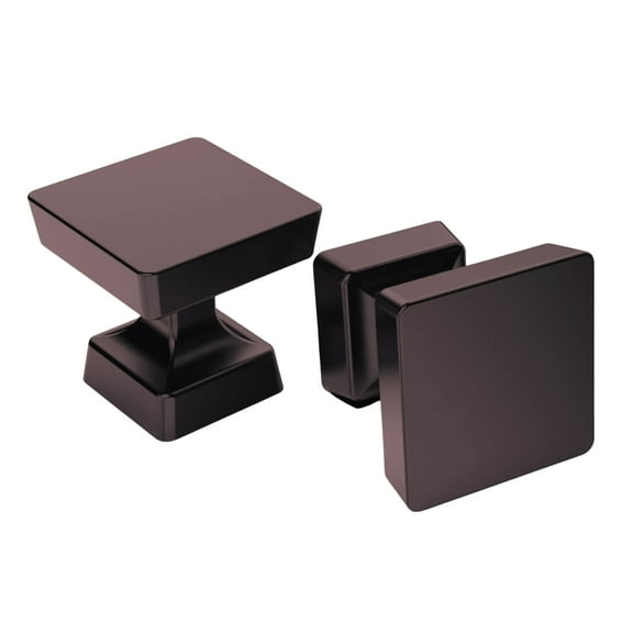 Collinets 10 Pack - 1-1/4" Inch (29.8mm) dia Colorado Square Knob - Dark Pewter, Colorado Collection, Solid Zinc Alloy Metal, For Kitchen, Cabinet Hardware