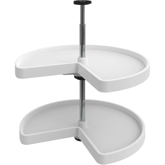 Collinets Industries, Polymer Lazy Susan Set, Kidney Circle, White Cabinet Organizer. Premium Range. (32 inch-Kidney)