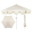 thumbnail image 1 of JONATHAN Y Collins 9 ft. Market Patio Umbrella, Classic Cottage Fringe Tassel, with Auto-Tilt Crank, Wind Vent and UV Protection, Cream, White Pole, 1 of 9