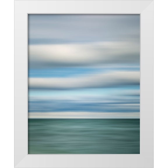 Collins, Ann 12x14 White Modern Wood Framed Museum Art Print Titled - USA-Michigan-Mackinac Island Abstract blur of Lake Huron from Mission Point