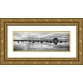thumbnail image 1 of Collins, Ann 18x9 Gold Ornate Wood Framed with Double Matting Museum Art Print Titled - USA-California-Morro Bay Panoramic view of harbor and Morro Rock at dusk, 1 of 4