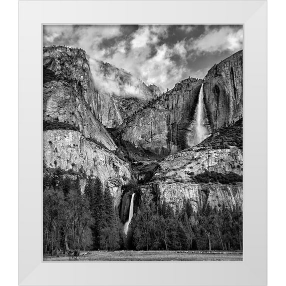 Collins, Ann 20x23 White Modern Wood Framed Museum Art Print Titled - California-Yosemite National Park-Upper and Lower Yosemite Falls at sunrise