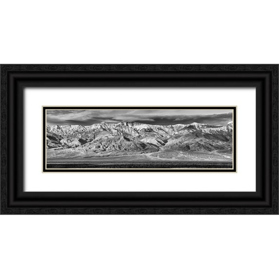Collins, Ann 32x13 Black Ornate Wood Framed with Double Matting Museum Art Print Titled - USA-California-Death Valley National Park Panoramic view of alluvial fan
