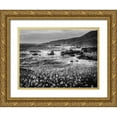 thumbnail image 1 of Collins, Ann 32x25 Gold Ornate Wood Framed with Double Matting Museum Art Print Titled - USA-California-Big Sur Dusk and mustard plants at Soberanes Cove, 1 of 4