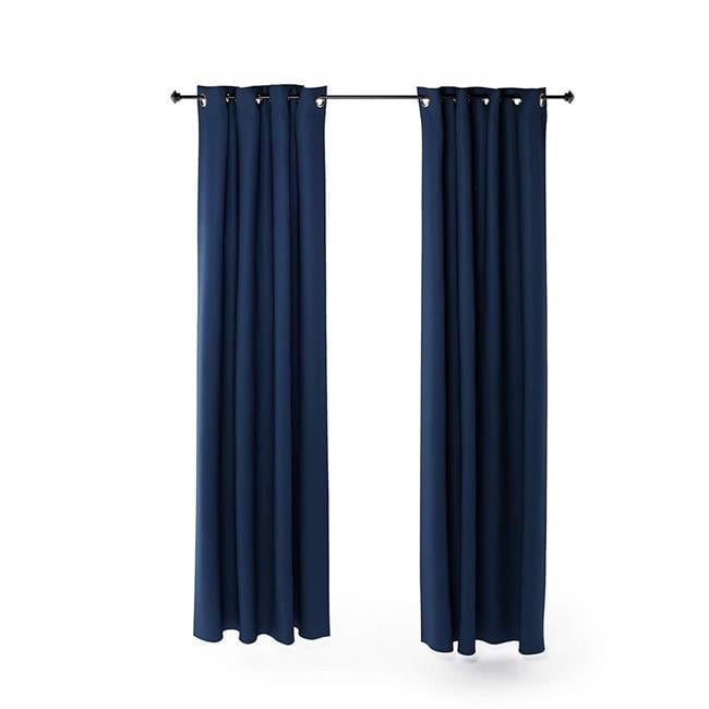 Dark Blue Blackout Polyester Window Panels, 52 x 95 in - Set of 2