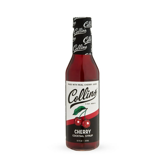 Collins Cherry Simple Syrup for Cocktails, Lemonade, Tea, Baking, 12.7oz