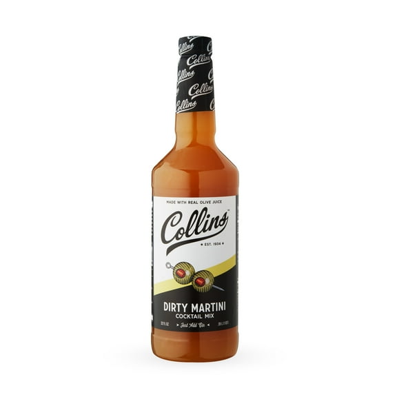 Collins Dirty Martini Mix with Real Olive Brine for Home Bar Gifts, 32oz