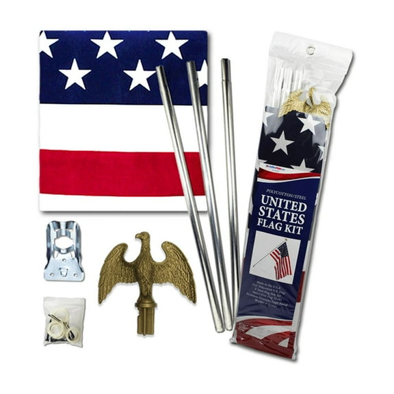 Collins Flags - 3 x 5 Outdoor Steel Pole Flag Set - US Flag