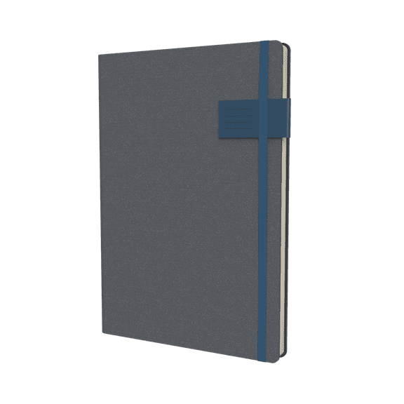 Collins Gaia - A5 Ruled Notebook with Expandable Pocket & Pen Loop - Soft Fabric Cover