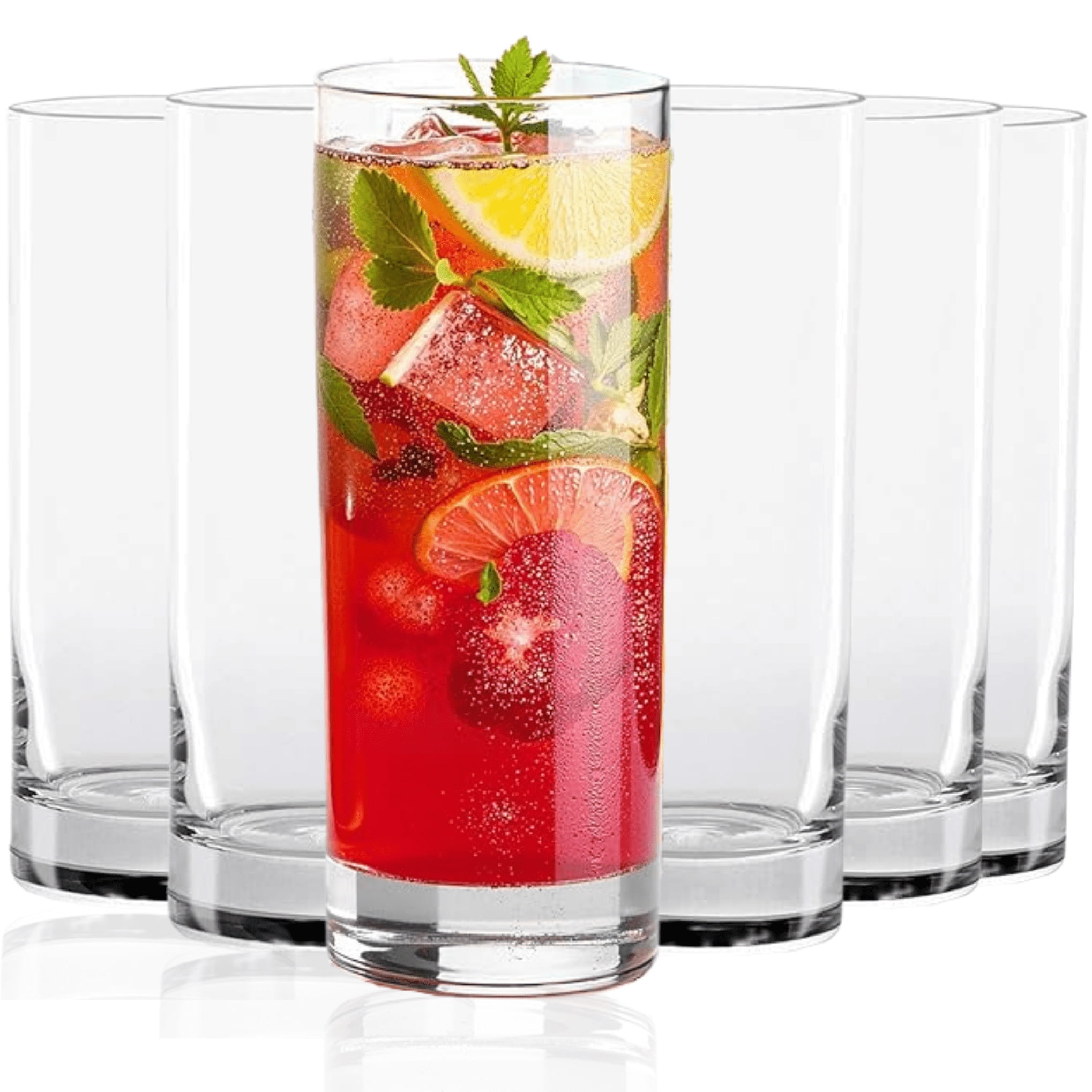 Collins Glasses/Highball Glasses - Set of 6 - 12oz/15oz