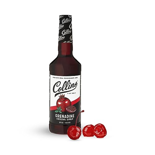 Collins Grenadine Syrup, Real Pomegranate Juice and Sugar, Craft