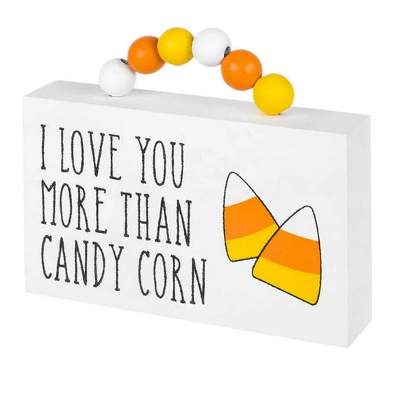 Collins Halloween Decor - Love You More Than Candy Corn Box Sign