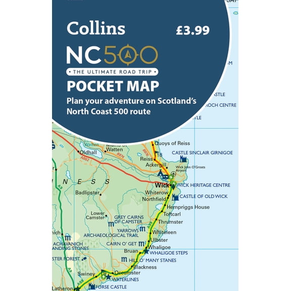 Nc500 Pocket Map: Plan Your Adventure on Scotland's North Coast 500 Route Official Map, (Paperback)