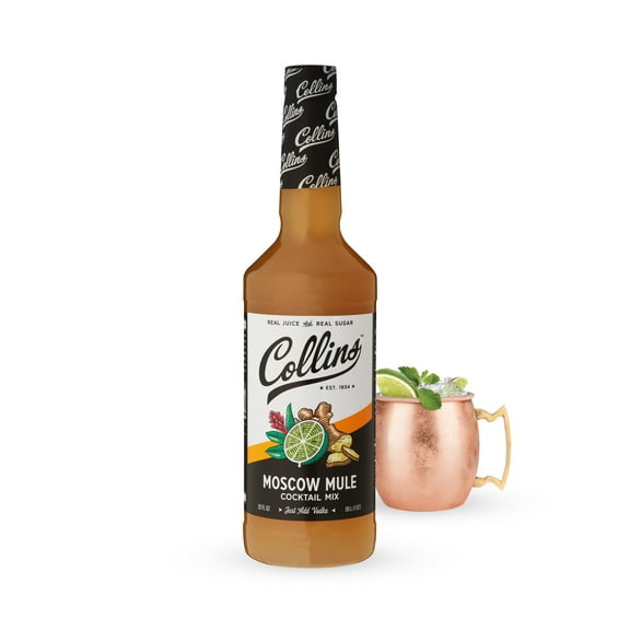 Collins Moscow Mule Mix - Classic Cocktail Recipe Ingredient, 32 fl oz